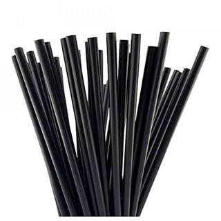 Set 150 paie BIO din PLA, Negre, 6x210 mm, Biodegradabile & Compostabile