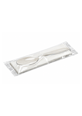 Lingura si servetel unis, design ergonomic - Set 100 buc