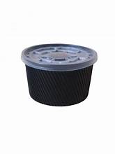 Bol supa din plastic, negru, striat,  500CC, 50 buc/set