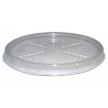 Capace din PP, transparente, plate, cu orificiu pentru aerisire, Ø 114 mm, B:Ø114mm /50 10/BX