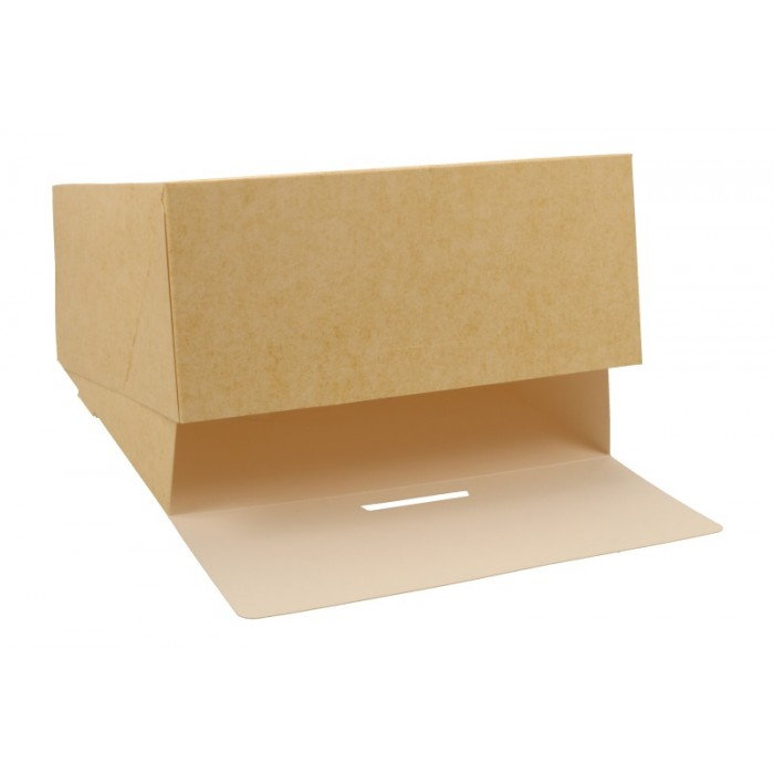 Cutii din carton, kraft natur albit, capac atasat, M0180, B: 180 x 180, H80 mm - CA /25 8/BX