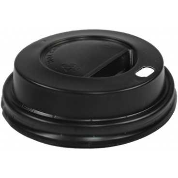 Capace din PS, negre cu orificiu pentru bauturi calde, Ø 62 mm, B:Ø 62 x 15 mm /100 10/BX