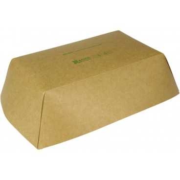 Barcute din carton, kraft natur, 1200cc, 245 x 165 x 57 mm, T: 245 x 165 x 57 mm / 1200cc /250 2/BX